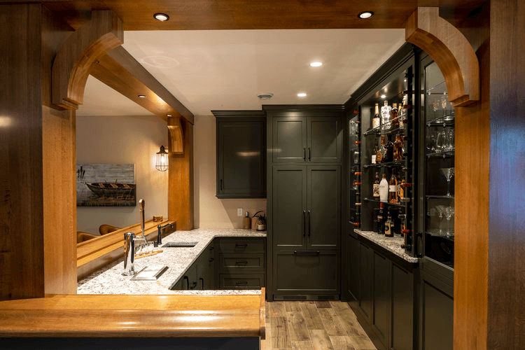 Bar area with exquisite wood work